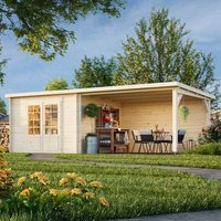 Palmako Ella 6.6m x 3.2m Log Cabin Summerhouse (28mm) Palmako Ella 6.6m x 3.2m Log Cabin Summerhouse (28mm)