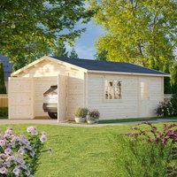Palmako Roger 4.5m x 5.5m Extra Wide Log Cabin Single Garage (44mm) – Double Doors Palmako Roger 4.5m x 5.5m Extra Wide Log Cabin Single Garage (44mm) – Double Doors