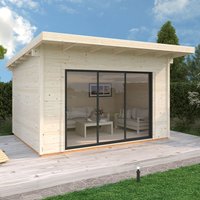 Palmako Grace 4m x 3m Double Glazed Pent Log Cabin Sliding Doors Plus (56mm) Palmako Grace 4m x 3m Double Glazed Pent Log Cabin Sliding Doors Plus (56mm)