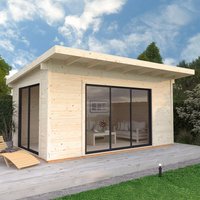 Palmako Grace 5m x 3m Double Glazed Pent Log Cabin Sliding Doors Plus (56mm)