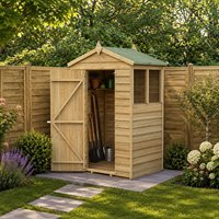 4' x 3' Forest 4Life 25yr Guarantee Overlap Pressure Treated Apex Wooden Shed (1.34m x 1m)