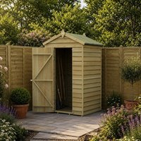 4' x 3' Forest 4Life 25yr Guarantee Overlap Pressure Treated Windowless Apex Wooden Storage Shed (1.34m x 1m)