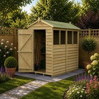 6' x 4' Forest 4Life 25yr Guarantee Overlap Pressure Treated Apex Wooden Shed - 4 Windows (1.88m x 1.34m)