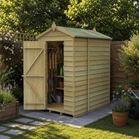 6' x 4' Forest 4Life 25yr Guarantee Overlap Pressure Treated Windowless Apex Wooden Shed (1.88m x 1.34m)