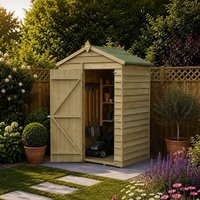 5' x 3' Forest 4Life 25yr Guarantee Overlap Pressure Treated Windowless Apex Wooden Storage Shed (1.64m x 1m)
