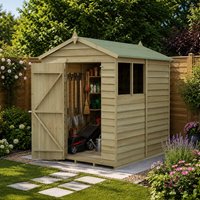 7' x 5' Forest 4Life 25yr Guarantee Overlap Pressure Treated Apex Wooden Shed (2.18m x 1.64m)
