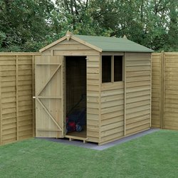 7' X 5' Forest 4Life 25Yr Guarantee Overlap Pressure Treated Apex Wooden Shed (2.18M X 1.64M) - Next Working Day Delivery