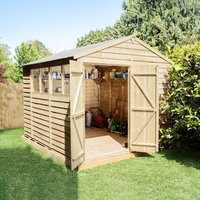10′ x 8′ Forest 4Life 25yr Guarantee Overlap Pressure Treated Double Door Apex Wooden Shed (3.01m x 2.61m) 10′ x 8′ Forest 4Life 25yr Guarantee Overlap Pressure Treated Double Door Apex Wooden Shed (3.01m x 2.61m)