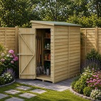 6' x 3' Forest 4Life 25yr Guarantee Overlap Pressure Treated Windowless Pent Wooden Shed (1.88m x 1.02m)
