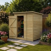 6' x 4' Forest 4Life 25yr Guarantee Overlap Pressure Treated Windowless Pent Wooden Shed (1.98m x 1.4m)