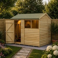 8' x 6' Forest 4Life 25yr Guarantee Overlap Pressure Treated Reverse Apex Wooden Shed (2.42m x 1.99m)