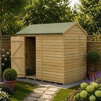 8' x 6' Forest 4Life 25yr Guarantee Overlap Pressure Treated Windowless Reverse Apex Wooden Shed (2.42m x 1.99m)