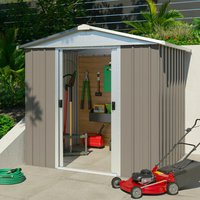 6’8 x 7’2 Yardmaster Tall Stone Grey Metal Shed (2.02m x 2.17m) 6’8 x 7’2 Yardmaster Tall Stone Grey Metal Shed (2.02m x 2.17m)