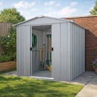 8′ x 6′ Yardmaster Silver Metal Shed (2.02m x 2.37m) 8′ x 6′ Yardmaster Silver Metal Shed (2.02m x 2.37m)