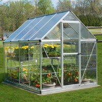 6′ x 8′ Palram Canopia Hybrid Walk In Silver Polycarbonate Greenhouse (1.85m x 2.47m) 6′ x 8′ Palram Canopia Hybrid Walk In Silver Polycarbonate Greenhouse (1.85m x 2.47m)