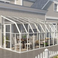 8’x14′ Palram Canopia Rion White Sun Room Walk In Wall Greenhouse (2.4×4.2m) 8’x14′ Palram Canopia Rion White Sun Room Walk In Wall Greenhouse (2.4×4.2m)