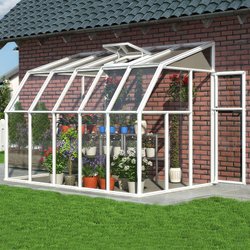 6'X10' Palram Canopia Rion White Sun Room Walk In Wall Greenhouse (1.8X3M)
