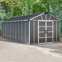 11′ x 21.3′ Palram Canopia Yukon Premium Dark Grey Plastic Shed (3.32m x 6.43m) 11′ x 21.3′ Palram Canopia Yukon Premium Dark Grey Plastic Shed (3.32m x 6.43m)