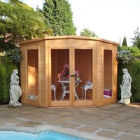 8′ x 8′ Shire Barclay Corner Wooden Summerhouse 8′ x 8′ Shire Barclay Corner Wooden Summerhouse