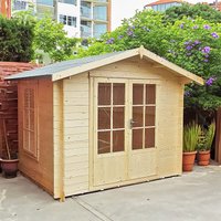 Shire Barnsdale 2.4m x 2.4m Wooden Log Cabin Summerhouse (19mm)