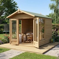 8' x 6' Forest Beckwood 25yr Guarantee Double Door Apex Summer House - 5 Windows (2.42m x 1.99m)