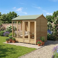 8' x 6' Forest Beckwood 25yr Guarantee Double Door Reverse Apex Summer House (2.42m x 1.99m)