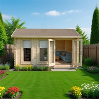 Forest Chiltern 4m x 3m Log Cabin (34mm) – Single Glazed Forest Chiltern 4m x 3m Log Cabin (34mm) – Single Glazed