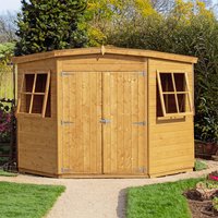 7′ x 7′ Shire Shiplap Wooden Corner Garden Shed (2.16m x 2.16m) 7′ x 7′ Shire Shiplap Wooden Corner Garden Shed (2.16m x 2.16m)