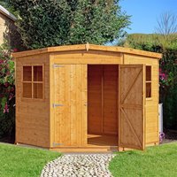 7’5 x 7’5 Shire Shiplap Wooden Corner Garden Shed (2.33m x 2.33m) 7’5 x 7’5 Shire Shiplap Wooden Corner Garden Shed (2.33m x 2.33m)
