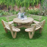 Forest Circular Wooden Garden Picnic Table with Seat Backs 8×8 (2.4×2.4m) Forest Circular Wooden Garden Picnic Table with Seat Backs 8×8 (2.4×2.4m)