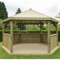15’x13′ (4.7x4m) Luxury Wooden Garden Gazebo with Timber Roof – Seats up to 19 people 15’x13′ (4.7x4m) Luxury Wooden Garden Gazebo with Timber Roof – Seats up to 19 people