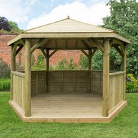 13’x12′ (4×3.5m) Luxury Wooden Garden Gazebo with Timber Roof – Seats up to 15 people 13’x12′ (4×3.5m) Luxury Wooden Garden Gazebo with Timber Roof – Seats up to 15 people
