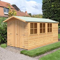 13'2 x 6'6 Shire Jersey Double Door Wooden Garden Shed (4.33m x 2.2m)