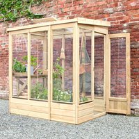 4 x 6 Forest Wallscape Lean To Greenhouse with Glazed Back (1.28m x 1.93m)
