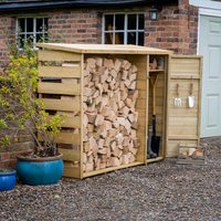 6’5 x 2’3 Forest Pent Logstore with Tool Storage (2m x 0.7m) 6’5 x 2’3 Forest Pent Logstore with Tool Storage (2m x 0.7m)