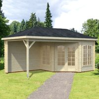 Palmako Melanie 5.7m x 3m Corner Log Cabin Summerhouse (28mm) Palmako Melanie 5.7m x 3m Corner Log Cabin Summerhouse (28mm)