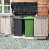 Toomax Extra Large Grey 1200L Plastic Outdoor Garden Storage Unit / Wheelie Bin Store Toomax Extra Large Grey 1200L Plastic Outdoor Garden Storage Unit / Wheelie Bin Store