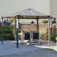 15×13 Palram Canopia Monaco Grey Hexagon Garden Gazebo 15×13 Palram Canopia Monaco Grey Hexagon Garden Gazebo