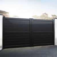 Exeter Premium Metal Driveway Double Gates – Black Exeter Premium Metal Driveway Double Gates – Black