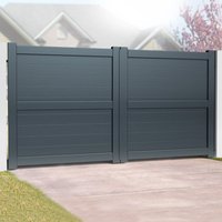 Exeter Premium Metal Driveway Double Gates – Grey Exeter Premium Metal Driveway Double Gates – Grey