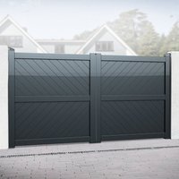 Barnstaple Premium Metal Driveway Double Gates – Grey Barnstaple Premium Metal Driveway Double Gates – Grey