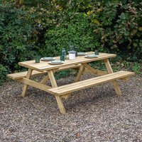 Forest Large Rectangular Wooden Garden Picnic Table 5â11 x 5â3 (1.8m x 1.6m) Forest Large Rectangular Wooden Garden Picnic Table 5â11 x 5â3 (1.8m x 1.6m)