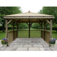 11’x11′ (3.5×3.5m) Square Wooden Garden Gazebo with Timber Roof 11’x11′ (3.5×3.5m) Square Wooden Garden Gazebo with Timber Roof