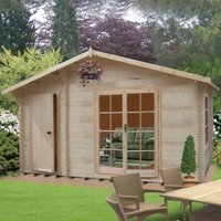 Shire Chaumont 4.8m x 4.2m Log Cabin Summerhouse (28mm) Shire Chaumont 4.8m x 4.2m Log Cabin Summerhouse (28mm)
