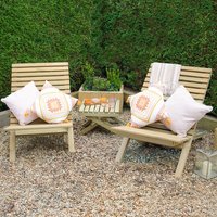 Forest Slatted Wooden Garden Table and Chairs Set 2’3 x 3’11 (0.68m x 1.19m) Forest Slatted Wooden Garden Table and Chairs Set 2’3 x 3’11 (0.68m x 1.19m)