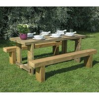 Forest Sleeper Bench & Refectory Wooden Garden Table Set 6’x2′ (1.8×0.7m) Forest Sleeper Bench & Refectory Wooden Garden Table Set 6’x2′ (1.8×0.7m)