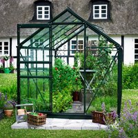6’x8′ Halls Green Frame Large Paned Toughened Glass Greenhouse (1.92×2.56m) 6’x8′ Halls Green Frame Large Paned Toughened Glass Greenhouse (1.92×2.56m)