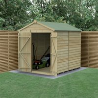 8′ x 6′ Forest Beckwood 25yr Guarantee Shiplap Pressure Treated Windowless Double Door Apex Wooden Shed (2.42m x 1.99m) 8′ x 6′ Forest Beckwood 25yr Guarantee Shiplap Pressure Treated Windowless Double Door Apex Wooden Shed (2.42m x 1.99m)