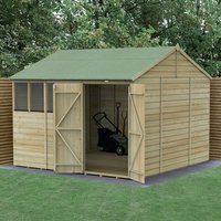 10′ x 10′ Forest Beckwood 25yr Guarantee Shiplap Pressure Treated Double Door Reverse Apex Wooden Shed (3.21m x 3.01m) 10′ x 10′ Forest Beckwood 25yr Guarantee Shiplap Pressure Treated Double Door Reverse Apex Wooden Shed (3.21m x 3.01m)