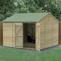 10′ x 10′ Forest Beckwood 25yr Guarantee Shiplap Pressure Treated Windowless Double Door Reverse Apex Wooden Shed (3.21m x 3.01m) 10′ x 10′ Forest Beckwood 25yr Guarantee Shiplap Pressure Treated Windowless Double Door Reverse Apex Wooden Shed (3.21m x 3.01m)